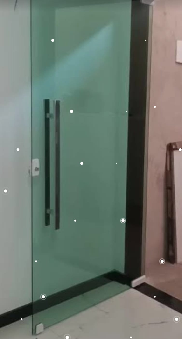 Porta vidro verde com puxador